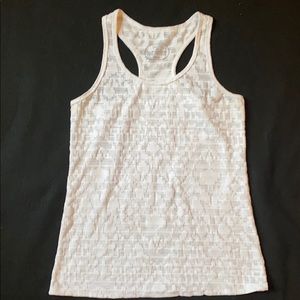 Oiselle White Grid Running Top